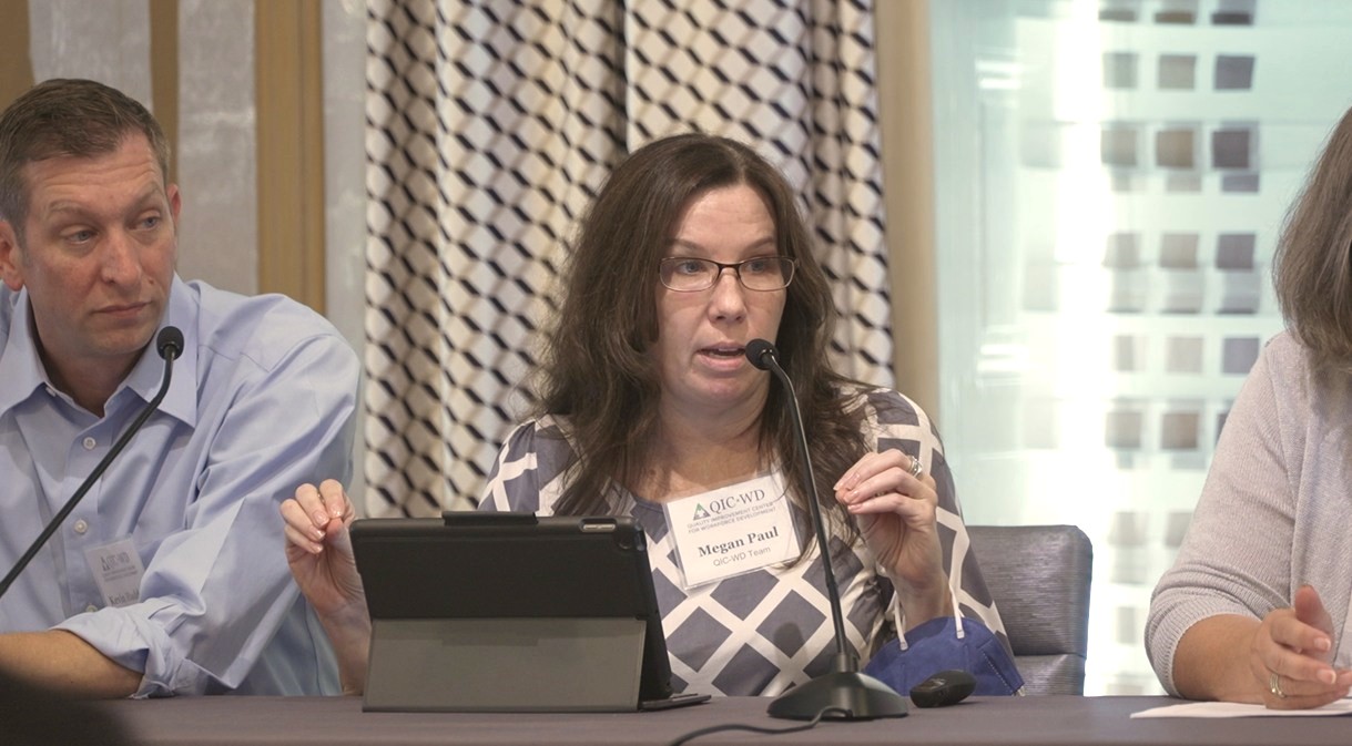 Megan Paul speaking at a national conference