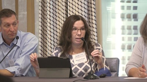 Megan Paul speaking at a national conference