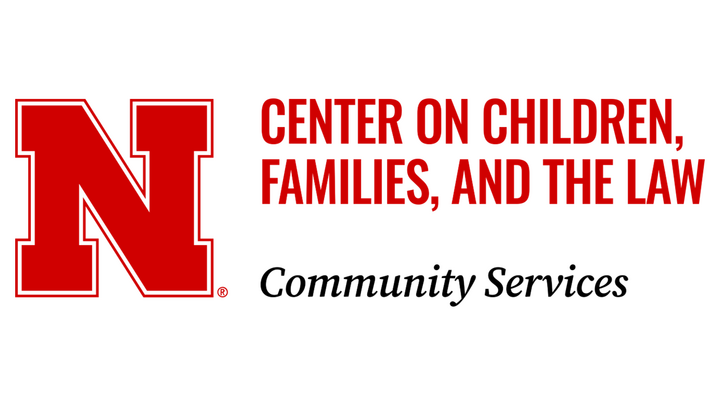 Red "N" logo with text: Center on Children, Families, and the Law. Community Services in black.